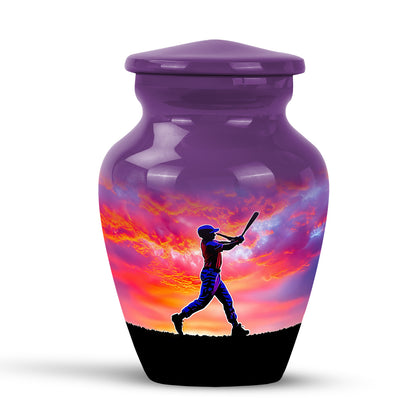 Purple Venerable Baseball Cremation Urns for Human Ashes - 10-inch, 200 cu in - Yatskia