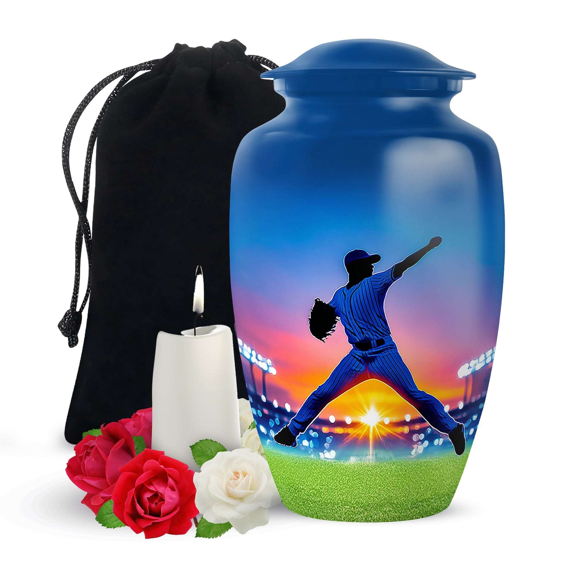 Baseball Memorial Urn For Ashes Adult Male – Sports Memorial Tribute Urn Keepsake