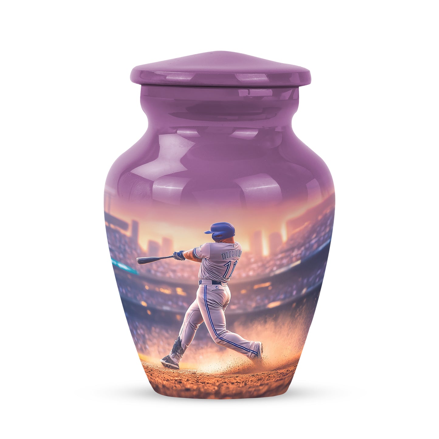 Personalized Magnificent Baseball Cremation Urns - Pink 10-inch, 200 cu in - Yatskia