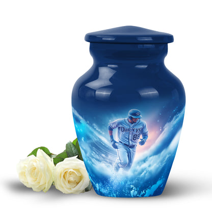 Regal Baseball Memorial Cremation Urns - Blue 10-inch, 200 cu in - Yatskia