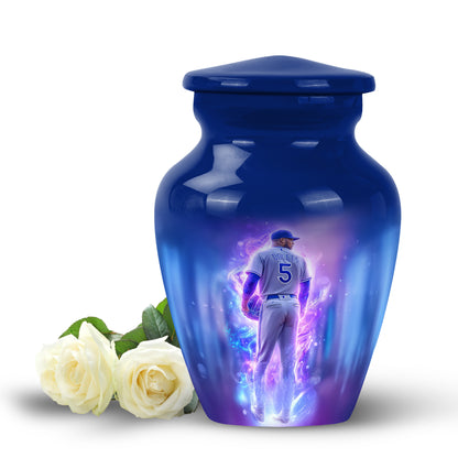Personalized Blue Baseball Cremation Urns for Ashes - Enchanting 10-inch - Yatskia