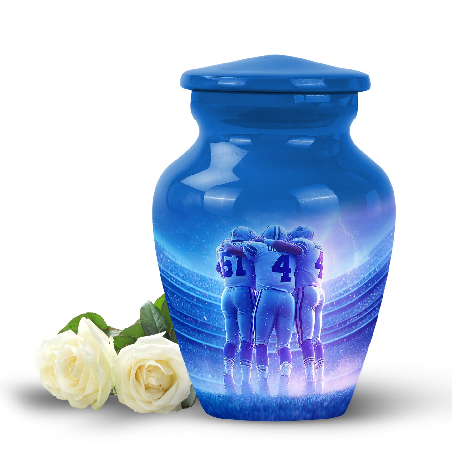 Personalized Blue Baseball Cremation Urns for Ashes - Enchanting 10-inch - Yatskia