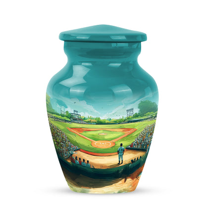 Teal Baseball Cremation Urns - Honored Benediction 10-inch, 200 cu in - Yatskia
