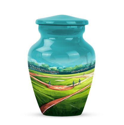 Personalized Eternal Baseball Cremation Urns - Teal 10-inch, 200 cu in - Yatskia