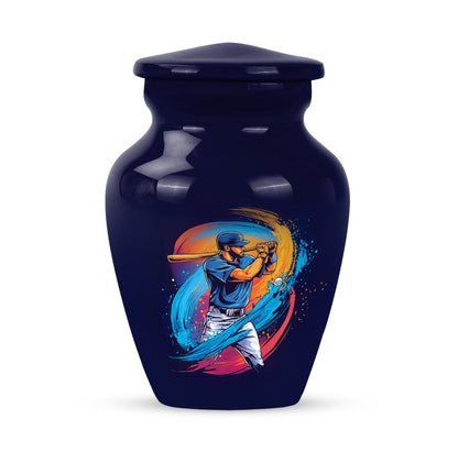 Harmonious Baseball Cremation Urns for Human Ashes - Blue 10-inch - Yatskia