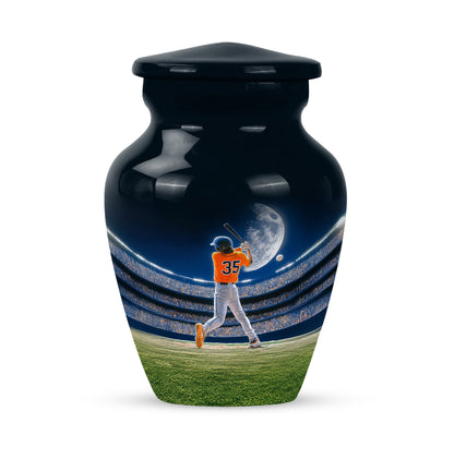 Everlasting Blue Baseball Sentinel Urn for Human Ashes - 10-inch, 200 cu in - Yatskia