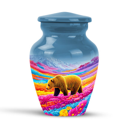 Timeless Blue Bear Cremation Urn for Ashes - 10-inch, 200 cu in - Yatskia