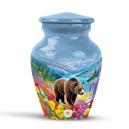 Personalized Bear Cremation Urns - Eminent Blue 10-inch, 200 cu in - Yatskia
