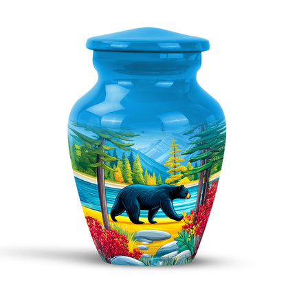 Blue Bear Guardian Cremation Urns for Human Ashes - 10-inch, 200 cu in - Yatskia