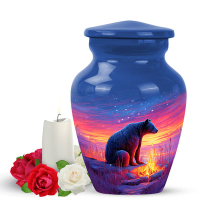 Everlasting Blue Bear Journey Urn for Human Ashes - 10-inch, 200 cu in - Yatskia