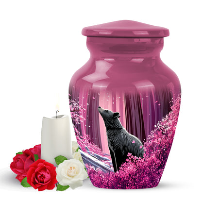 Personalized Pink Steadfast Bear Cremation Urns for Human Ashes - 10-inch, 200 cu in - Yatskia