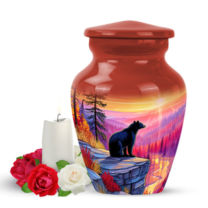 Blessed Bear Cremation Urns for Human Ashes - Red 10-inch - Yatskia