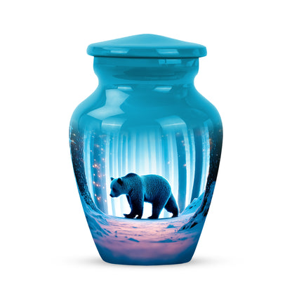 Personalized Teal Bear Cremation Urns for Ashes - Captivating 10-inch - Yatskia