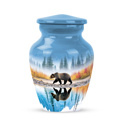 Blue Bear Guardian Cremation Urns for Human Ashes - 10-inch, 200 cu in - Yatskia