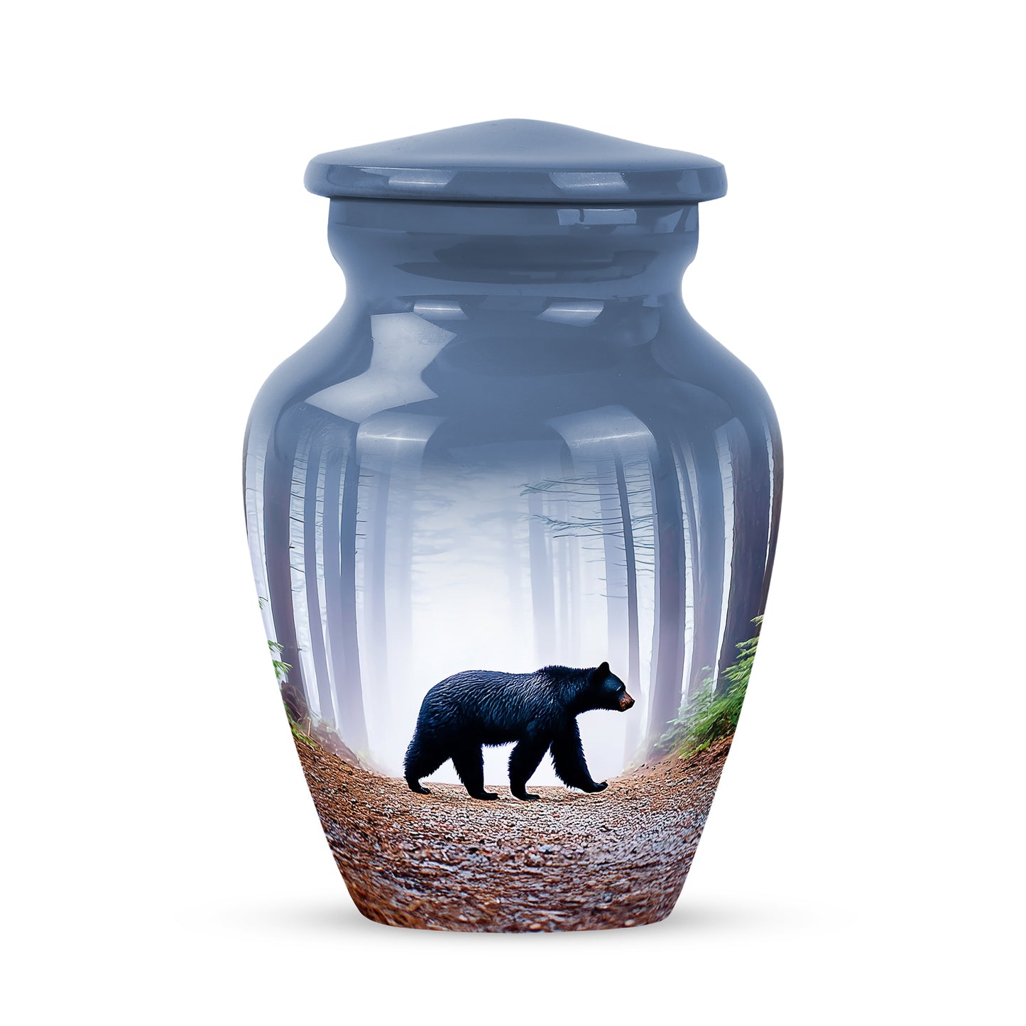 Resplendent Blue Bear Cremation Urn for Ashes - 10-inch, 200 cu in - Yatskia