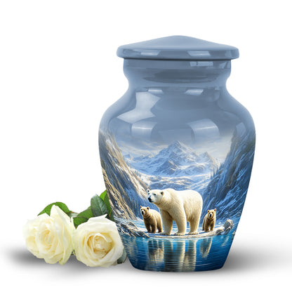 Inspiring Blue Bear Journey Urn for Human Ashes - 10-inch, 200 cu in - Yatskia