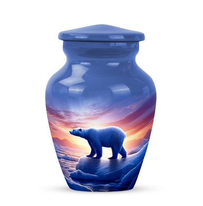 Personalized Elegant Bear Cremation Urns - Blue 10-inch, 200 cu in - Yatskia