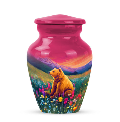 Personalized Pink Sovereign Bear Cremation Urns for Human Ashes - 10-inch, 200 cu in - Yatskia