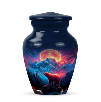 Inspiring Blue Bear Sanctuary Urn for Human Ashes - 10-inch, 200 cu in - Yatskia