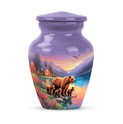 Personalized Blue Bear Cremation Urns for Ashes - Majestic 10-inch - Yatskia