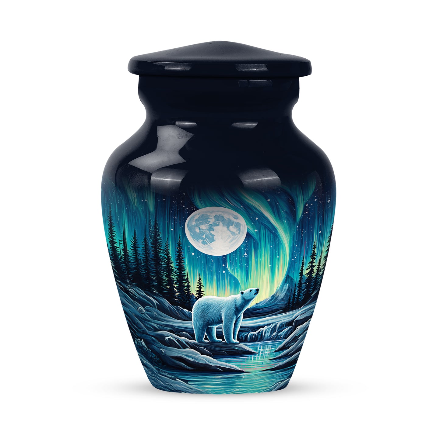 Blessed Bear Cremation Urns for Human Ashes - Blue 10-inch - Yatskia