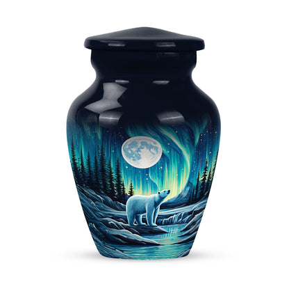 Blessed Bear Cremation Urns for Human Ashes - Blue 10-inch - Yatskia