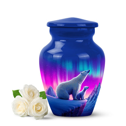 Timeless Blue Bear Cremation Urn for Ashes - 10-inch, 200 cu in - Yatskia