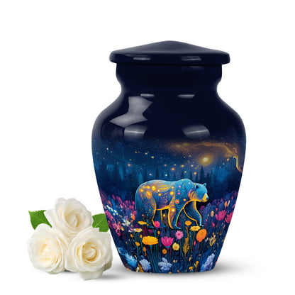 Blue Treasured Bear Cremation Urns for Human Ashes - 10-inch, 200 cu in - Yatskia