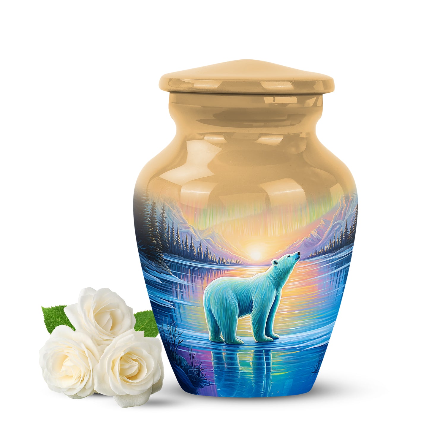 Personalized Gold Bear Cremation Urns for Ashes - Enchanting 10-inch - Yatskia