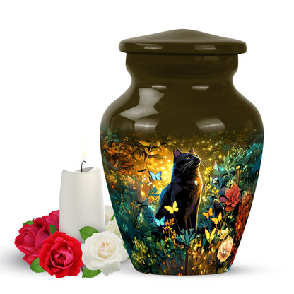 Personalized Eternal Cat Cremation Urns - Gold 10-inch, 200 cu in - Yatskia