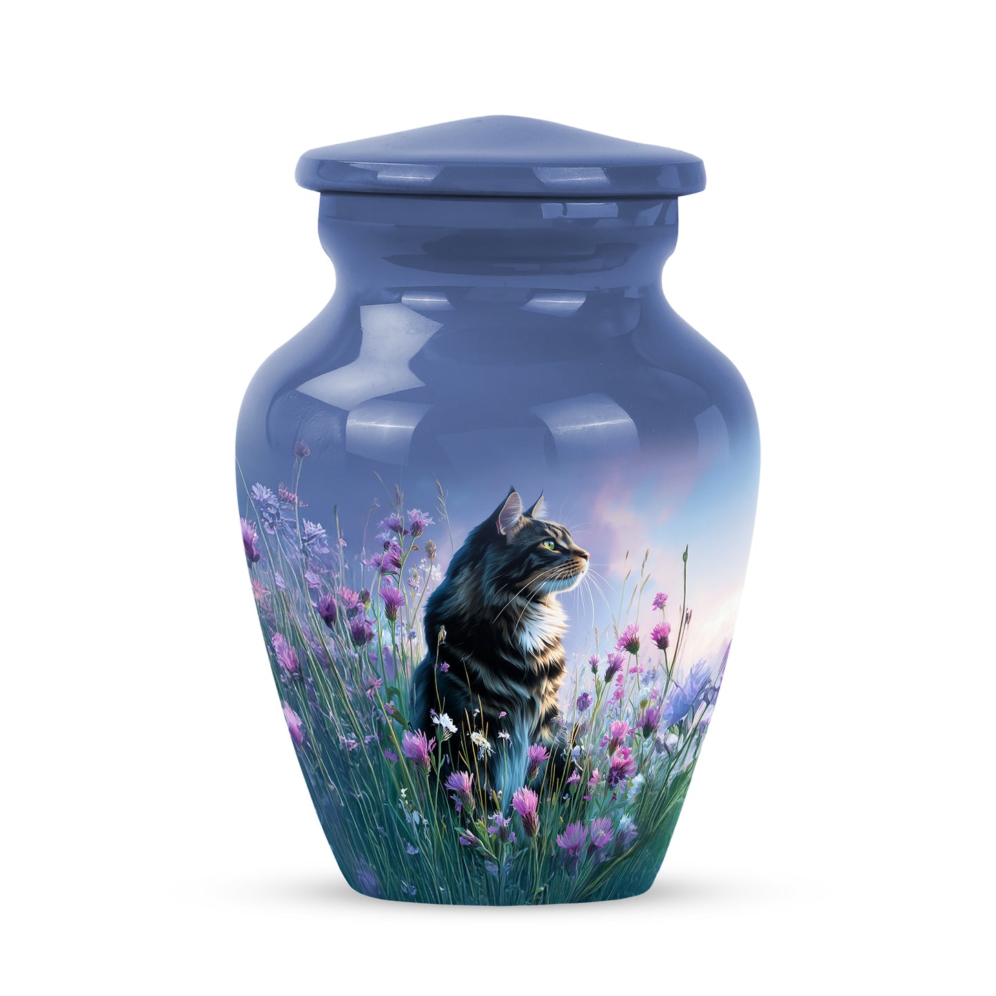 Blue Cat Cremation Urns - Glorious Sanctuary 10-inch, 200 cu in - Yatskia