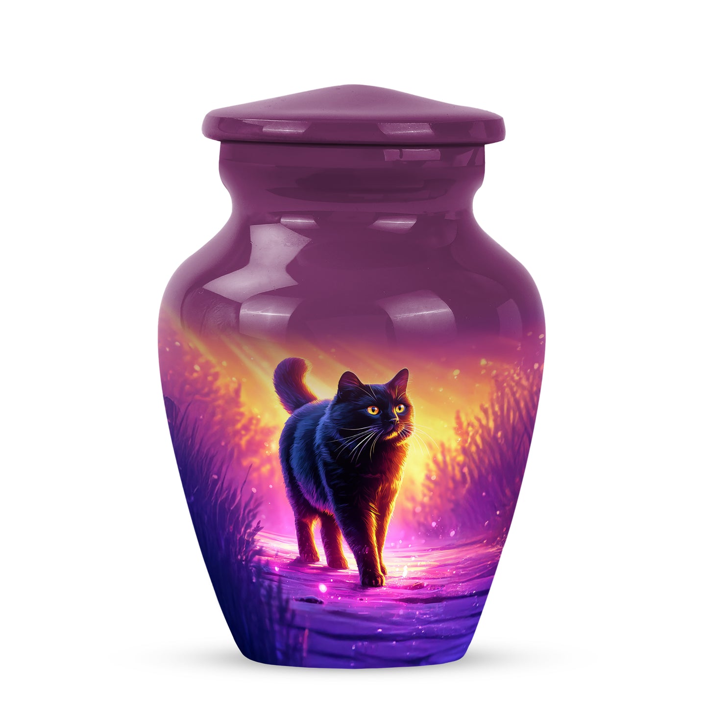 Pink Stately Cat Cremation Urns for Human Ashes - 10-inch, 200 cu in - Yatskia