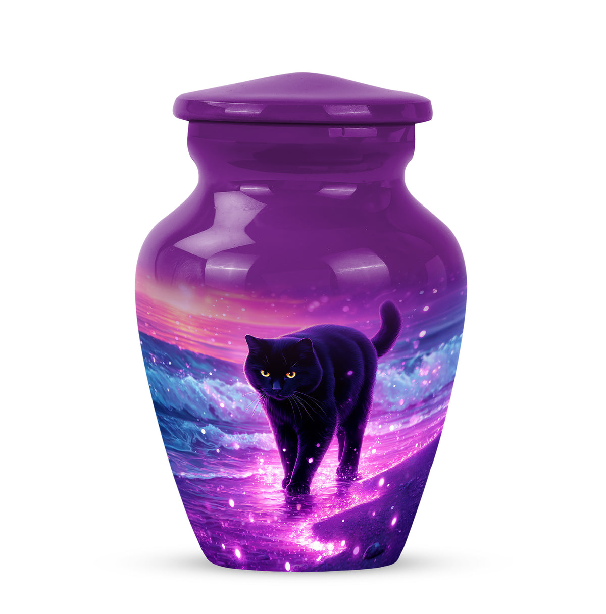 Purple Cat Dedication Cremation Urns for Human Ashes - Yatskia