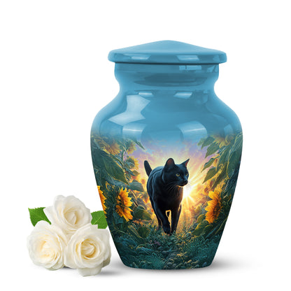 Blue Cat Testament Cremation Urns for Human Ashes - 10-inch, 200 cu in - Yatskia