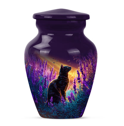 Hallowed Cat Cremation Urns for Human Ashes - Purple 10-inch - Yatskia