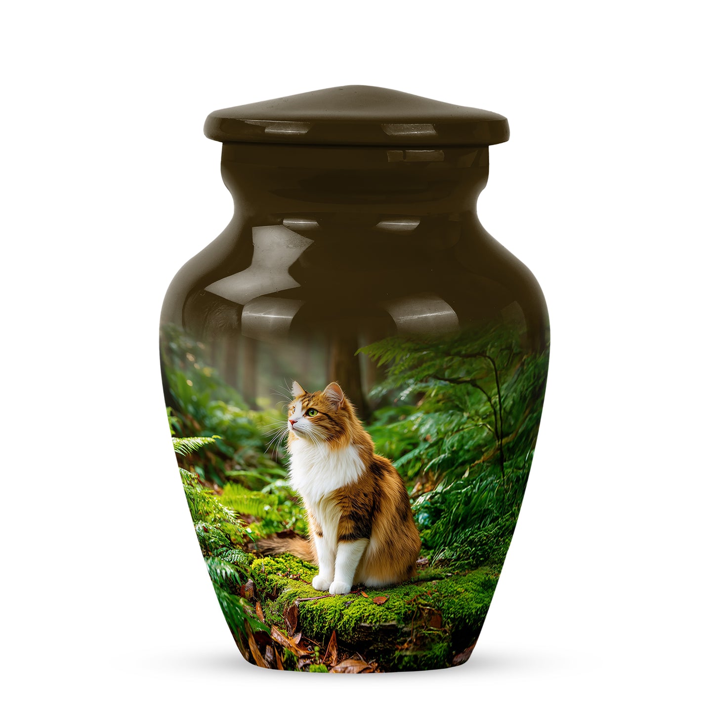 Gold Cat Sanctuary Cremation Urns for Human Ashes - 10-inch, 200 cu in - Yatskia