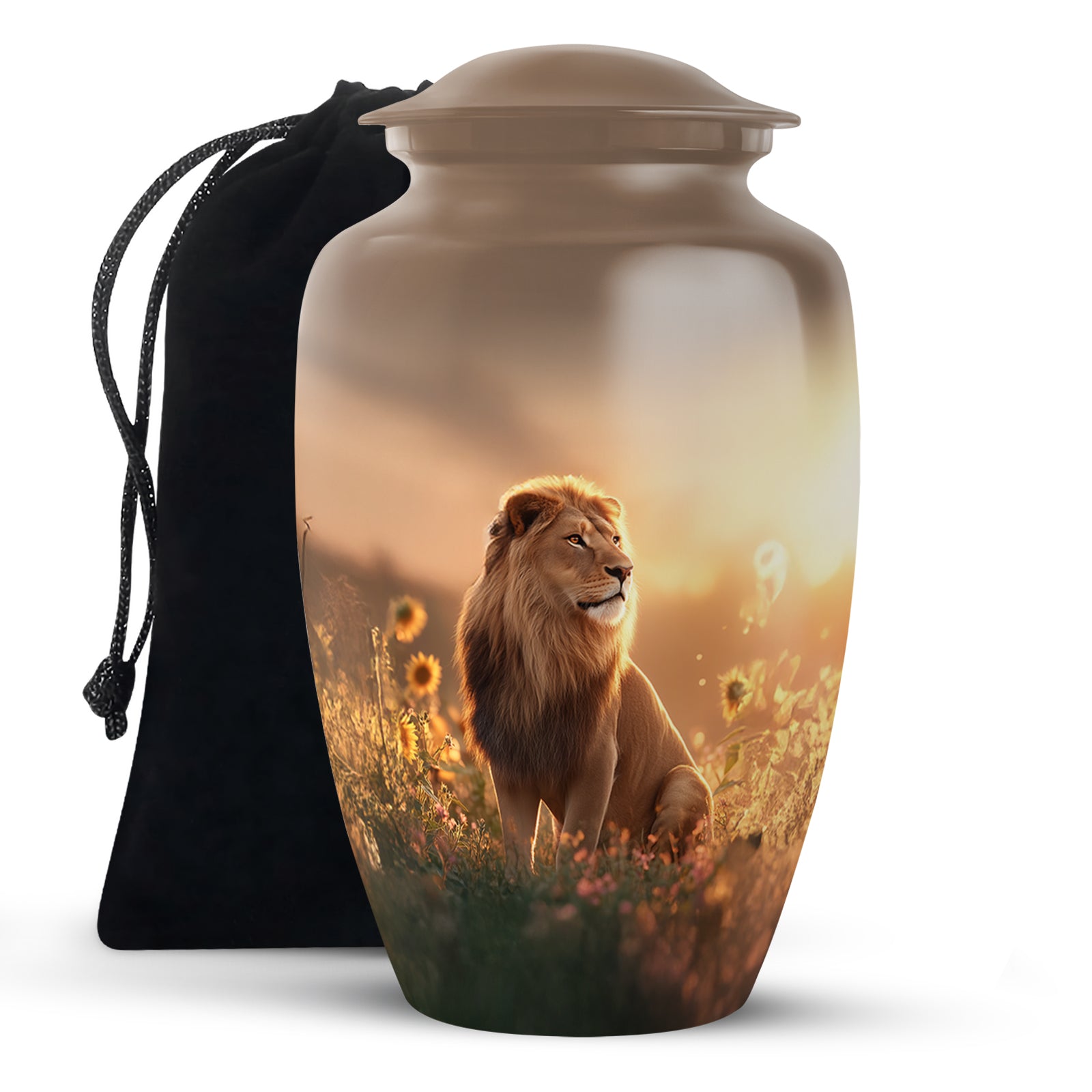 Lion Cremation Urn for Ashes - Lion Funeral Urn for Men Ashes