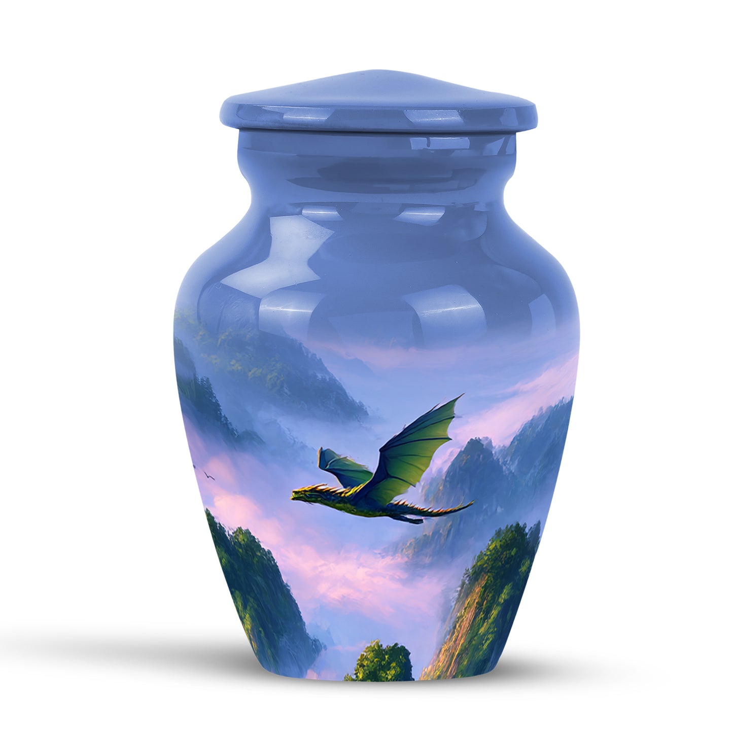 Personalized Dragon Cremation Urns - Soothing Blue 10-inch, 200 cu in - Yatskia