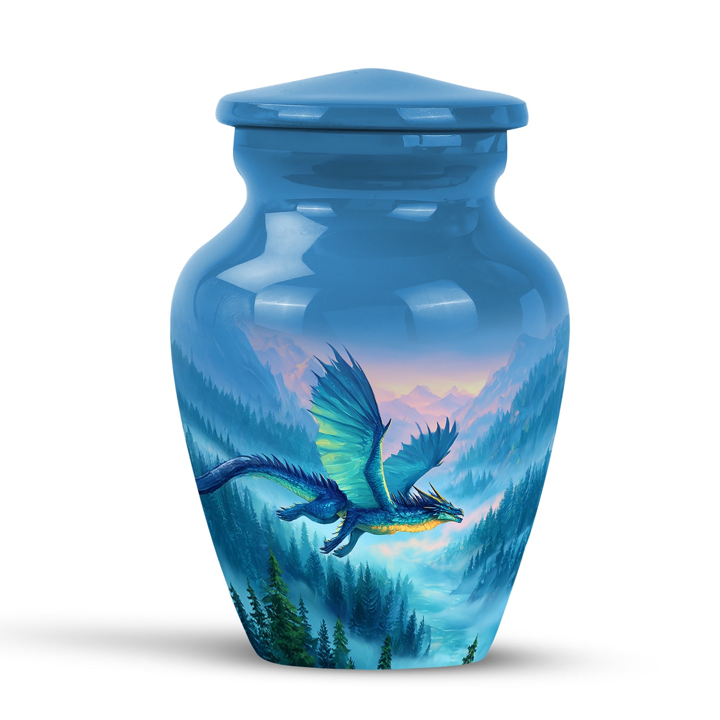 Personalized Blue Dragon Cremation Urns for Ashes - Captivating 10-inch - Yatskia
