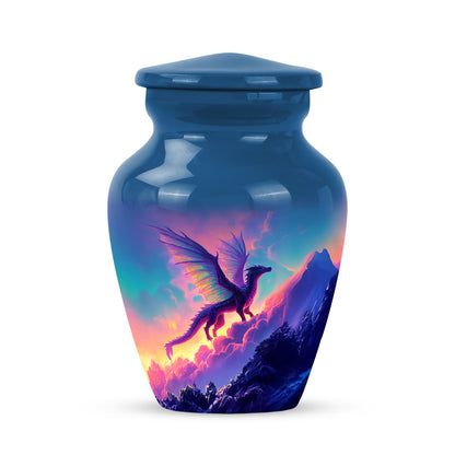Distinguished Blue Dragon Cremation Urn for Ashes - 10-inch, 200 cu in - Yatskia