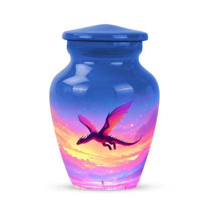 Personalized Elegant Dragon Cremation Urns - Blue 10-inch, 200 cu in - Yatskia