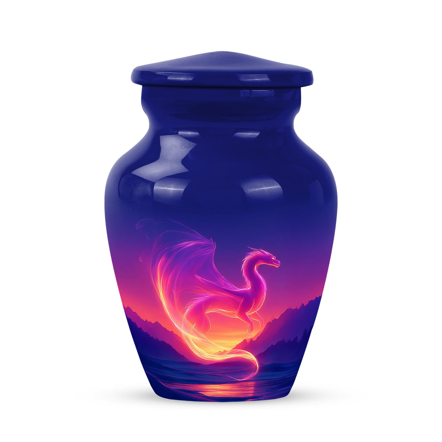 Personalized Blue Dragon Cremation Urns for Ashes - Peaceful 10-inch - Yatskia