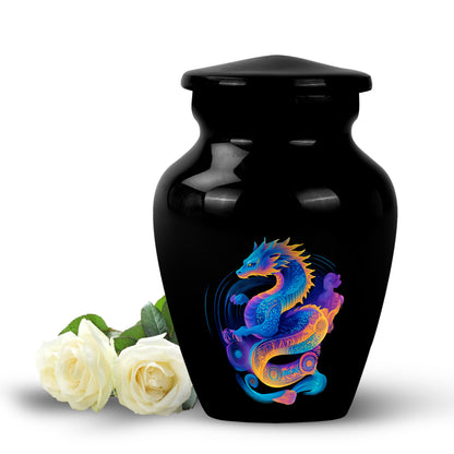 Blessed Dragon Cremation Urns for Human Ashes - Black 10-inch - Yatskia