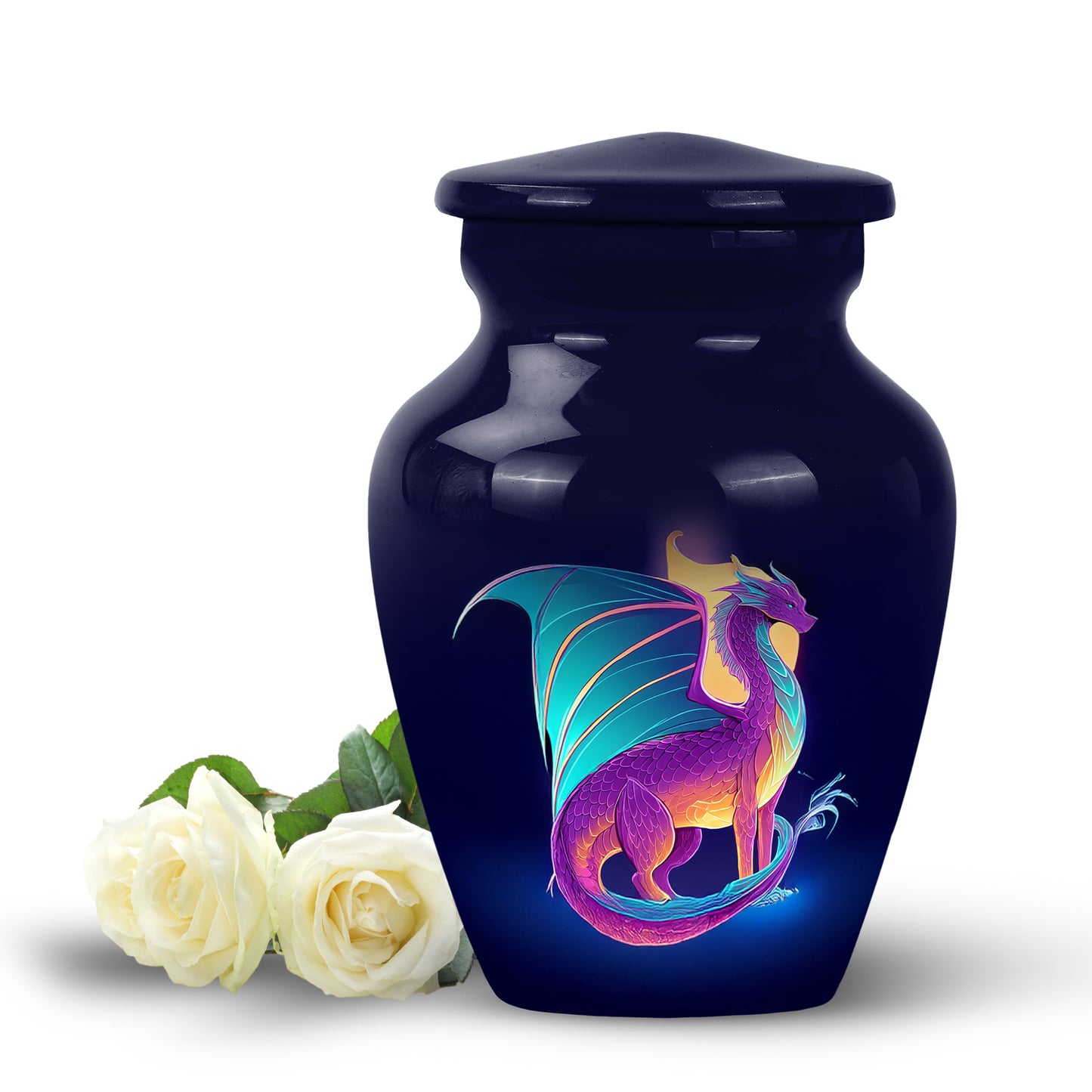 Everlasting Blue Dragon Celebration Urn for Human Ashes - 10-inch, 200 cu in - Yatskia
