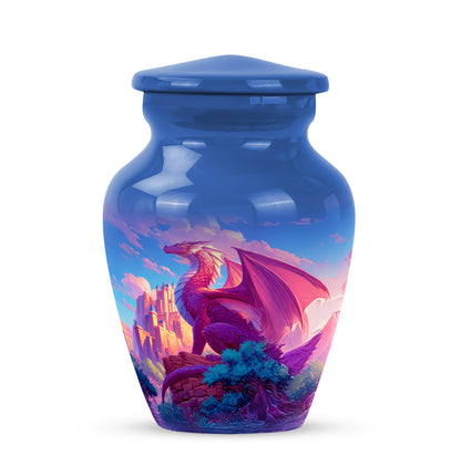 Blue Dragon Tribute Cremation Urns for Human Ashes - 10-inch, 200 cu in - Yatskia