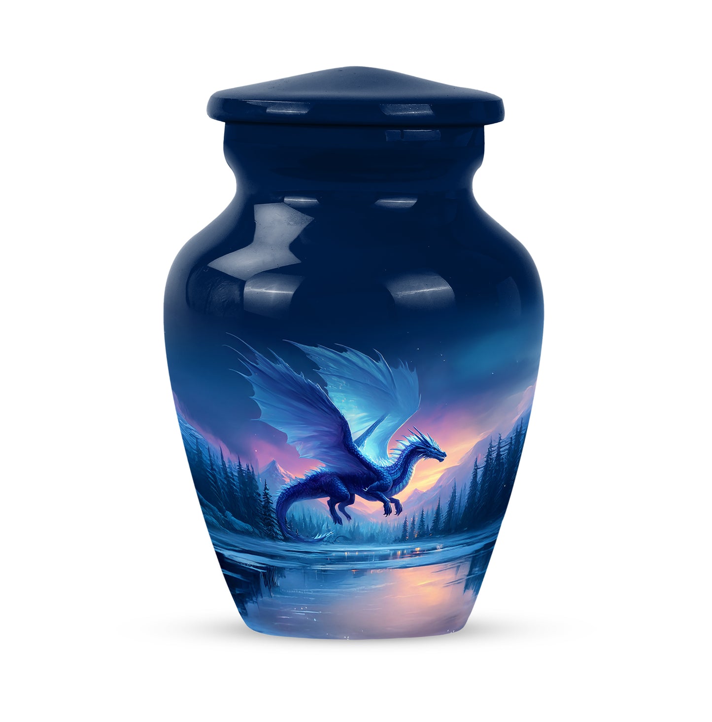 Blue Dragon Cremation Urns - Enduring Comfort 10-inch, 200 cu in - Yatskia
