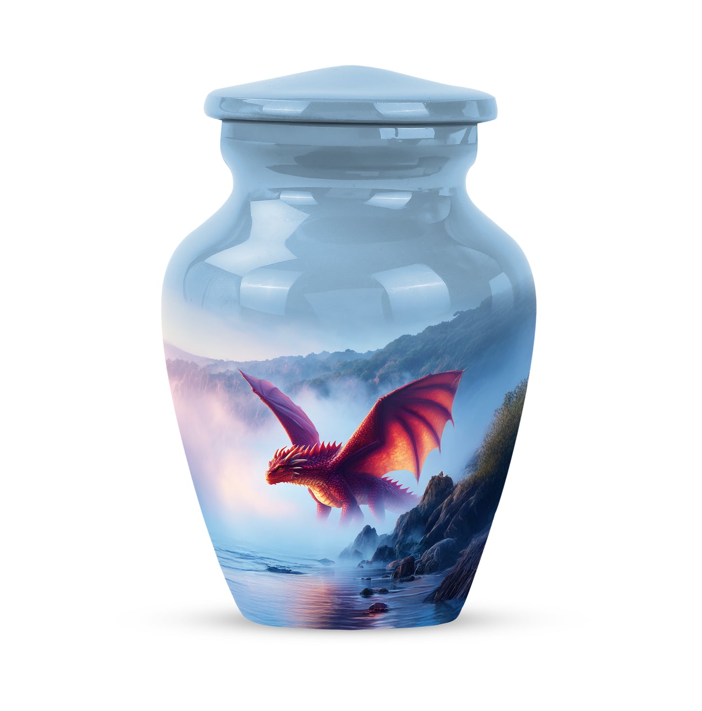 Personalized Blue Dragon Cremation Urns for Ashes - Captivating 10-inch - Yatskia