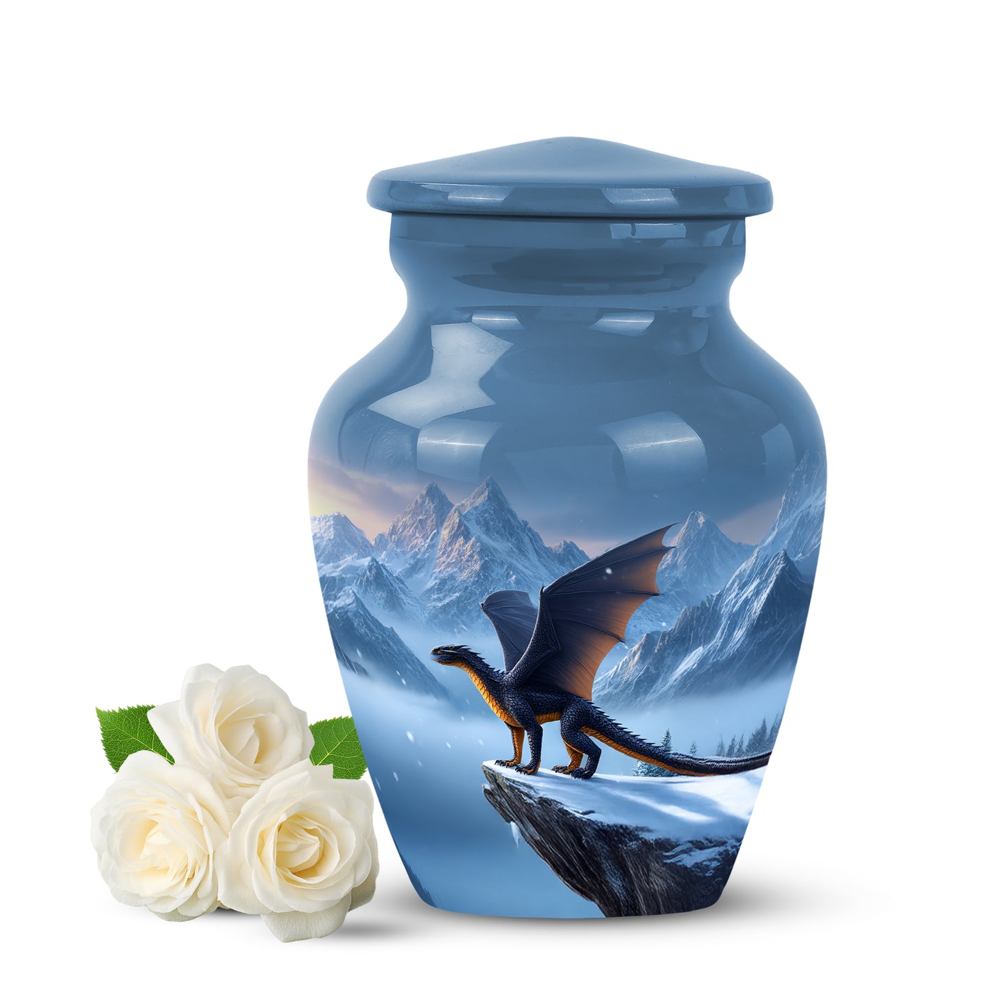 Blue Dragon Cremation Urns - Opulent Benediction 10-inch, 200 cu in - Yatskia