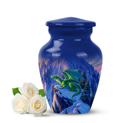 Blue Dragon Commemoration Cremation Urns for Human Ashes - 10-inch, 200 cu in - Yatskia