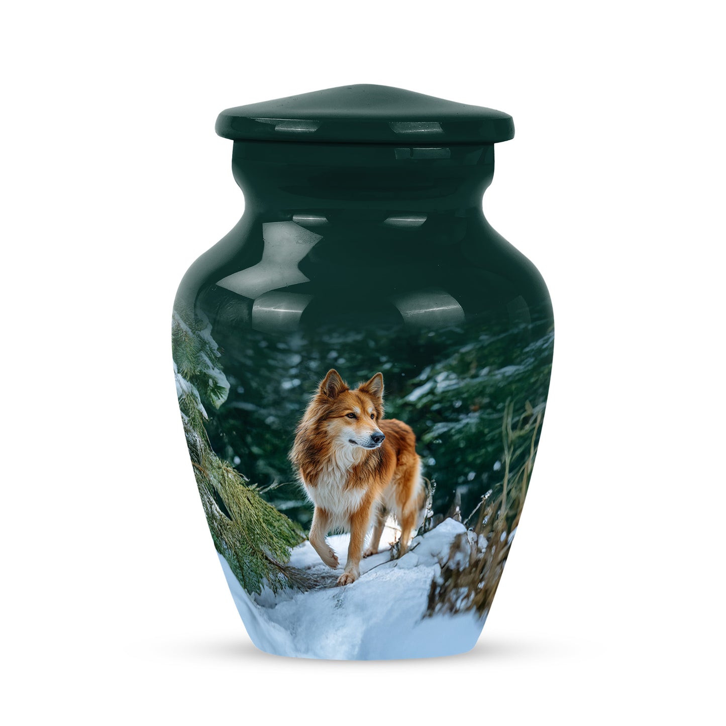 Teal Sacred Dog Cremation Urns for Human Ashes - 10-inch, 200 cu in - Yatskia